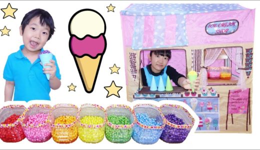 ★レインボーつぶつぶスライムアイスクリーム屋さん！★Rainbow slime ice cream★